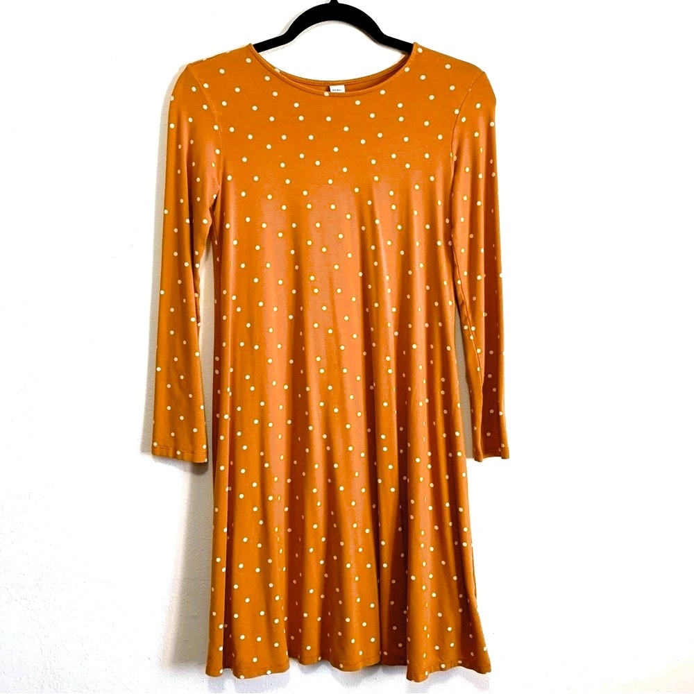 Old Navy Polka Dot Long Sleeves Mini Swing Dress